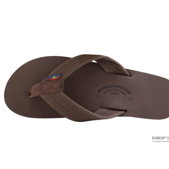 RAINBOW - Single Layer Arch Support Classic Leather 1" Strap  - Size 7 - Mocha - Picture 2 of 8